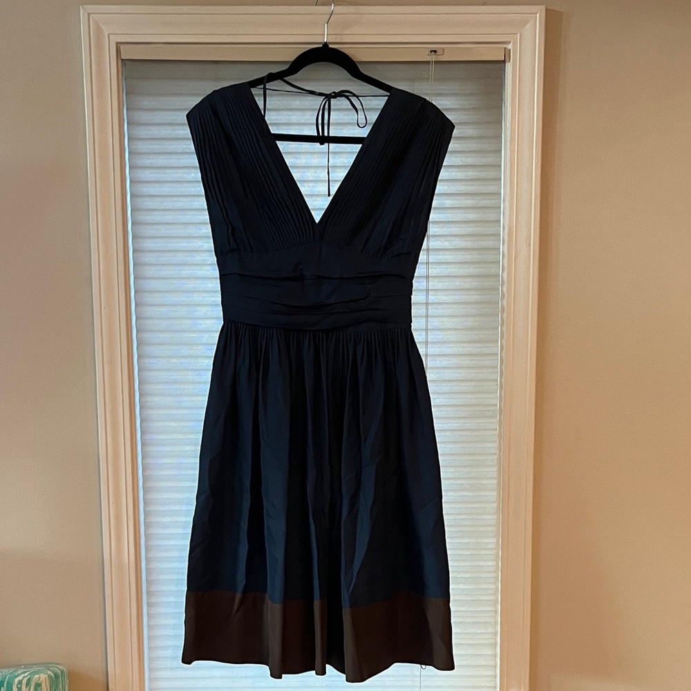 BCBGMaxAzria Black and Brown Midi Dress